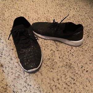 Black sparkly sneakers